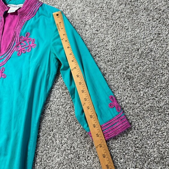 Gretchen Scott Womens S Tunic Dress Embroidery 3/4 Sleeves Boho Style - Picture 6 of 10
